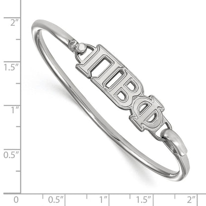 Sterlingsilber Rhodiniert Logoart Pi Beta Phi Klein Haken und Verschluss Armreif Armband