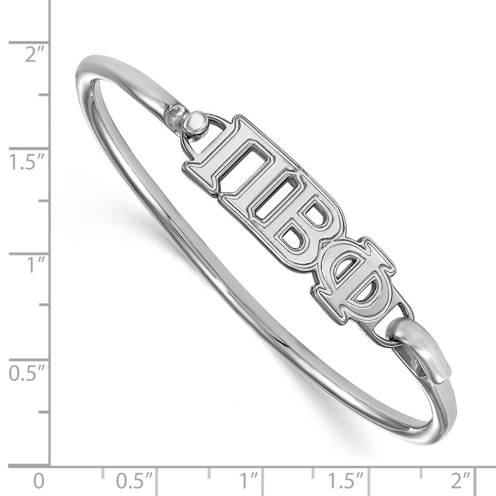 Sterlingsilber Rhodiniert Logoart Pi Beta Phi Klein Haken und Verschluss Armreif Armband