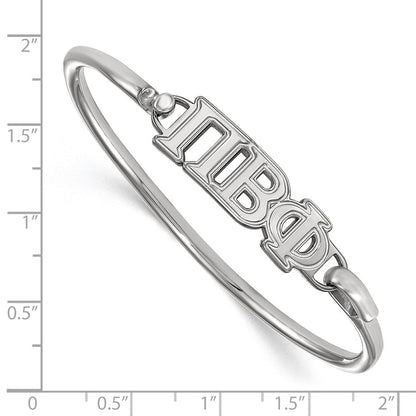Sterlingsilber Rhodiniert Logoart Pi Beta Phi Klein Haken und Verschluss Armreif Armband