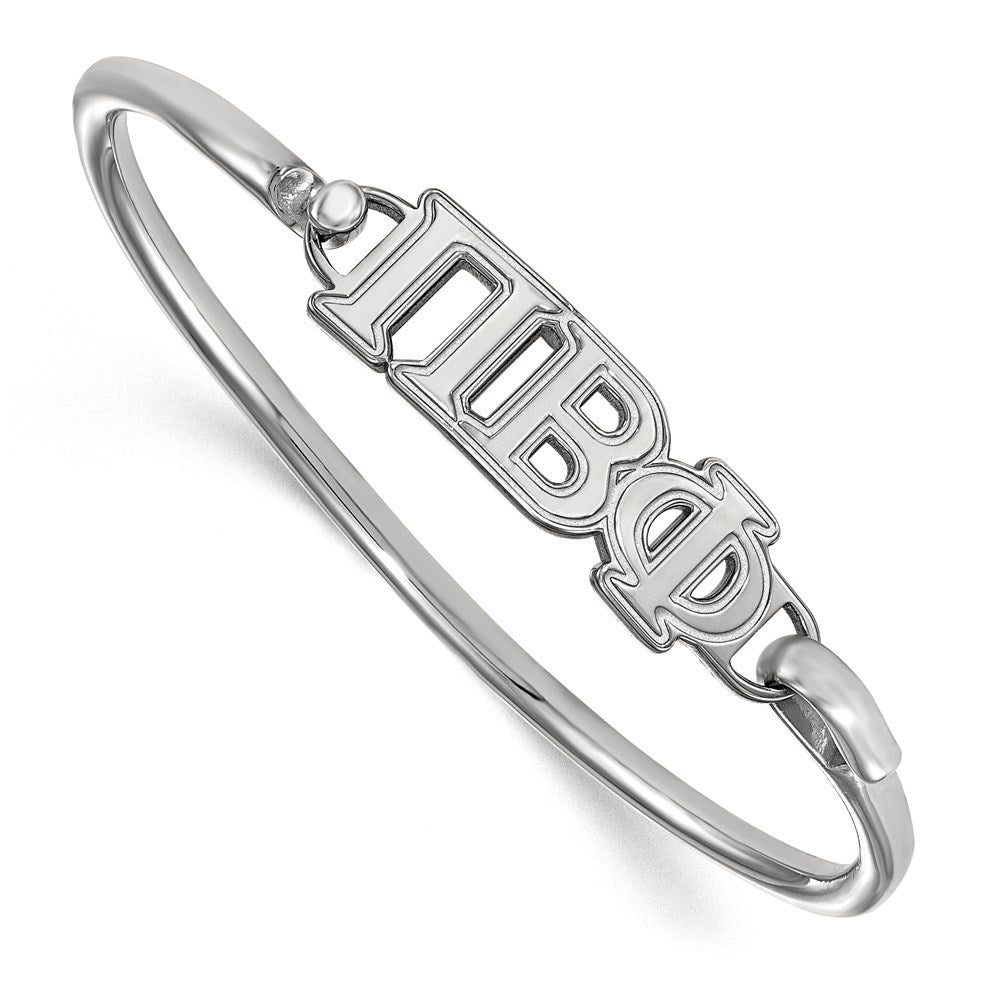 Sterlingsilber Rhodiniert Logoart Pi Beta Phi Klein Haken und Verschluss Armreif Armband