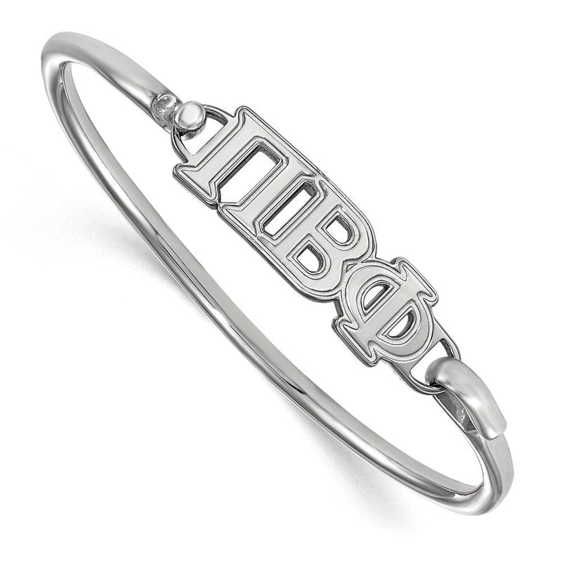 Sterlingsilber Rhodiniert Logoart Pi Beta Phi Klein Haken und Verschluss Armreif Armband