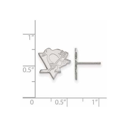 14K Weißgold Nhl Logoart Pittsburgh Penguins Klein Ohrstecker