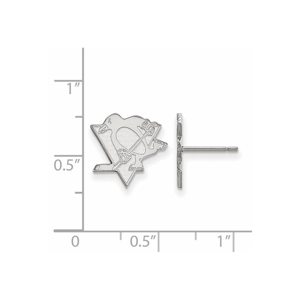 Sterlingsilber Rhodiniert Nhl Logoart Pittsburgh Penguins Klein Ohrstecker