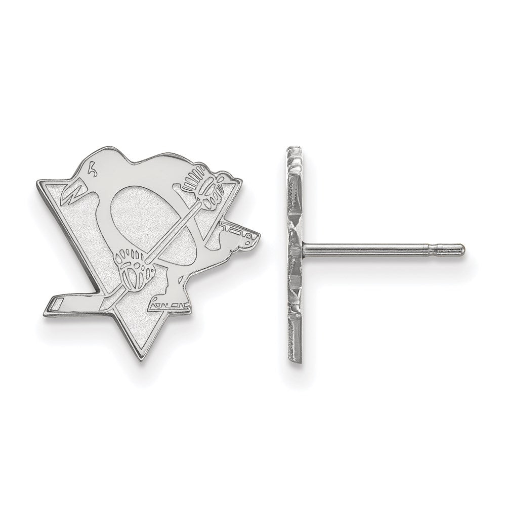 10K Weißgold Nhl Logoart Pittsburgh Penguins Klein Ohrstecker