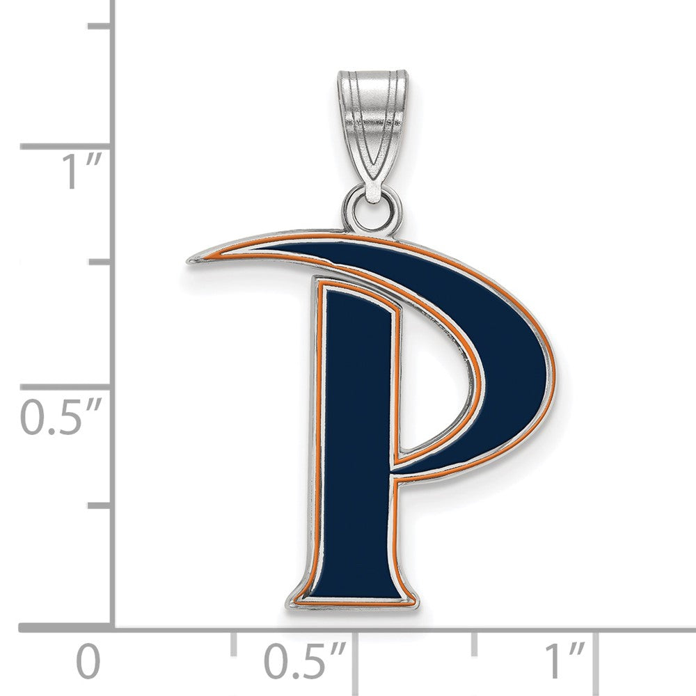 Sterlingsilber Rhodiniert Logoart Pepperdine University Buchstabe P Groß Emailliert Anhänger