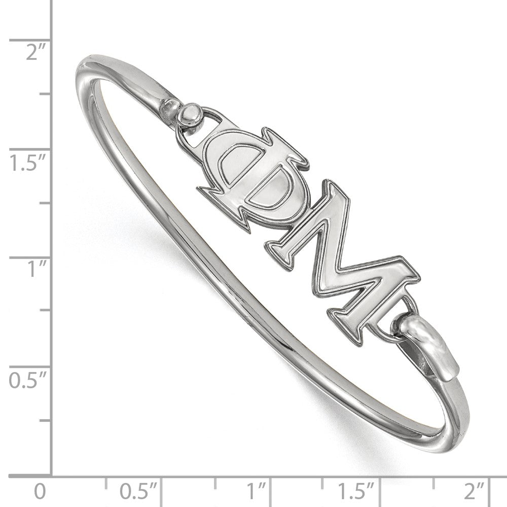 Sterlingsilber Rhodiniert Logoart Phi Mu Klein Haken und Verschluss Armreif