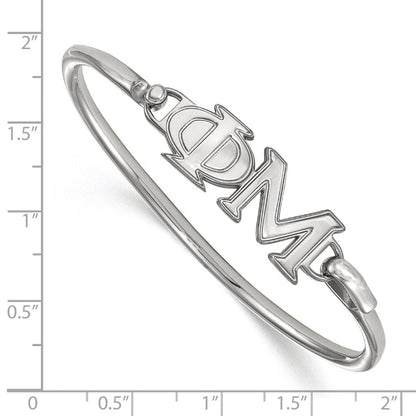 Sterlingsilber Rhodiniert Logoart Phi Mu Klein Haken und Verschluss Armreif