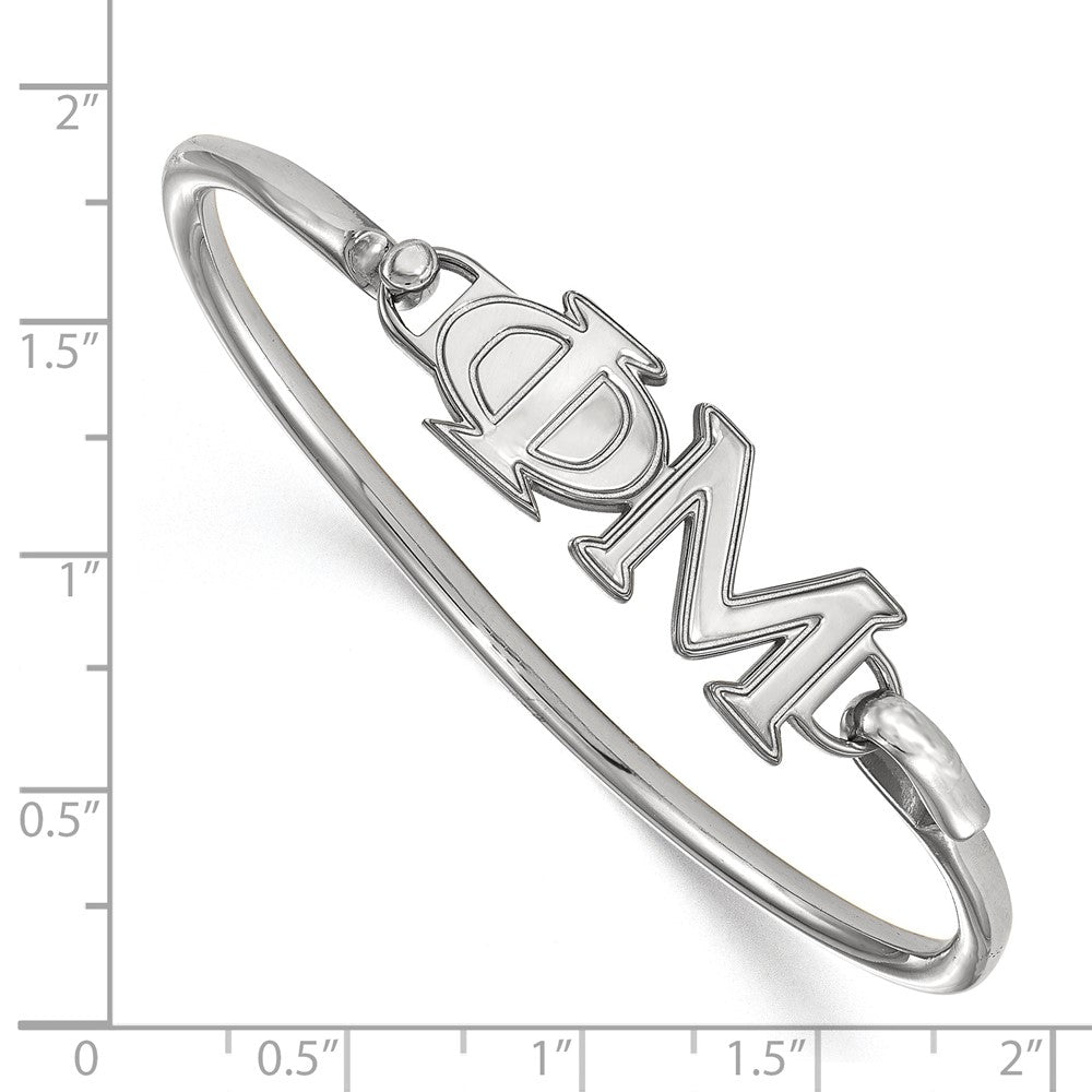 Sterlingsilber Rhodiniert Logoart Phi Mu Klein Haken und Verschluss Armreif