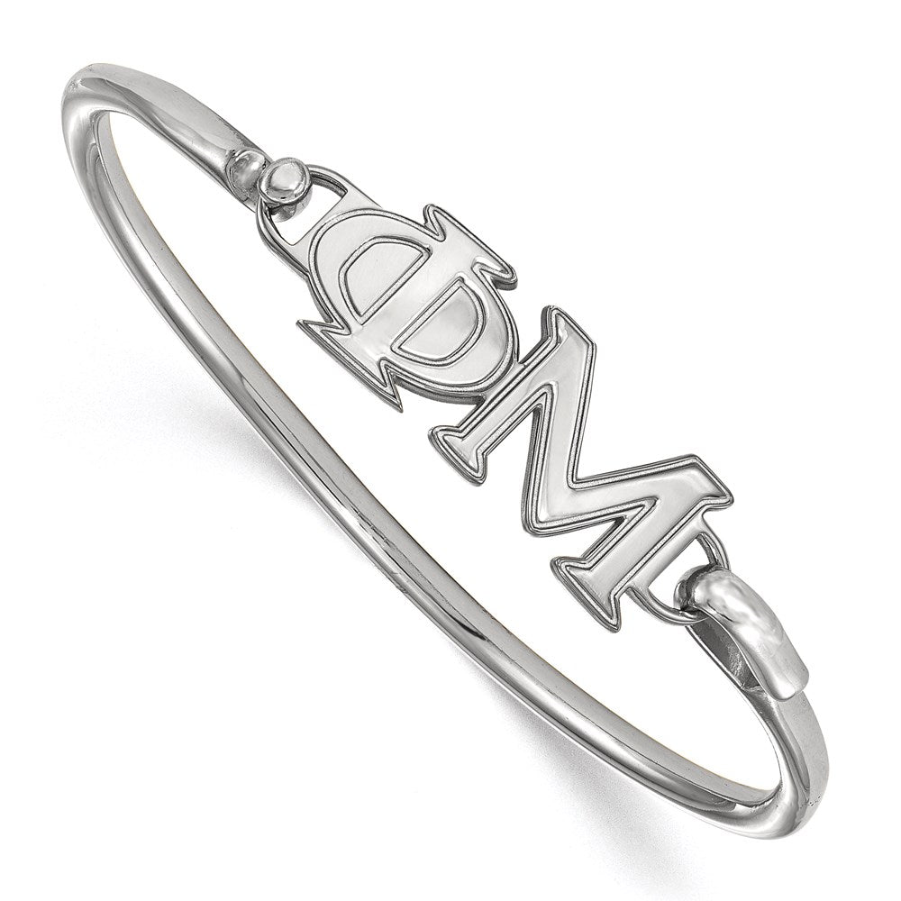 Sterlingsilber Rhodiniert Logoart Phi Mu Klein Haken und Verschluss Armreif