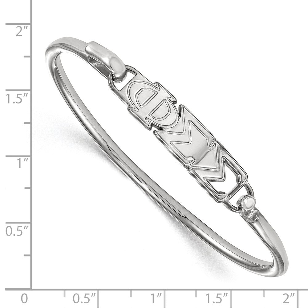 Sterlingsilber S. Rhodiniert Logoart Phi Sigma Klein Haken und Verschluss Armreif Armband