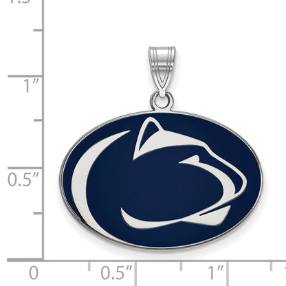 Sterlingsilber Rhodiniert Logoart Penn State University Löwe Groß Emailliert Anhänger