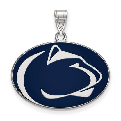 Sterlingsilber Rhodiniert Logoart Penn State University Löwe Groß Emailliert Anhänger