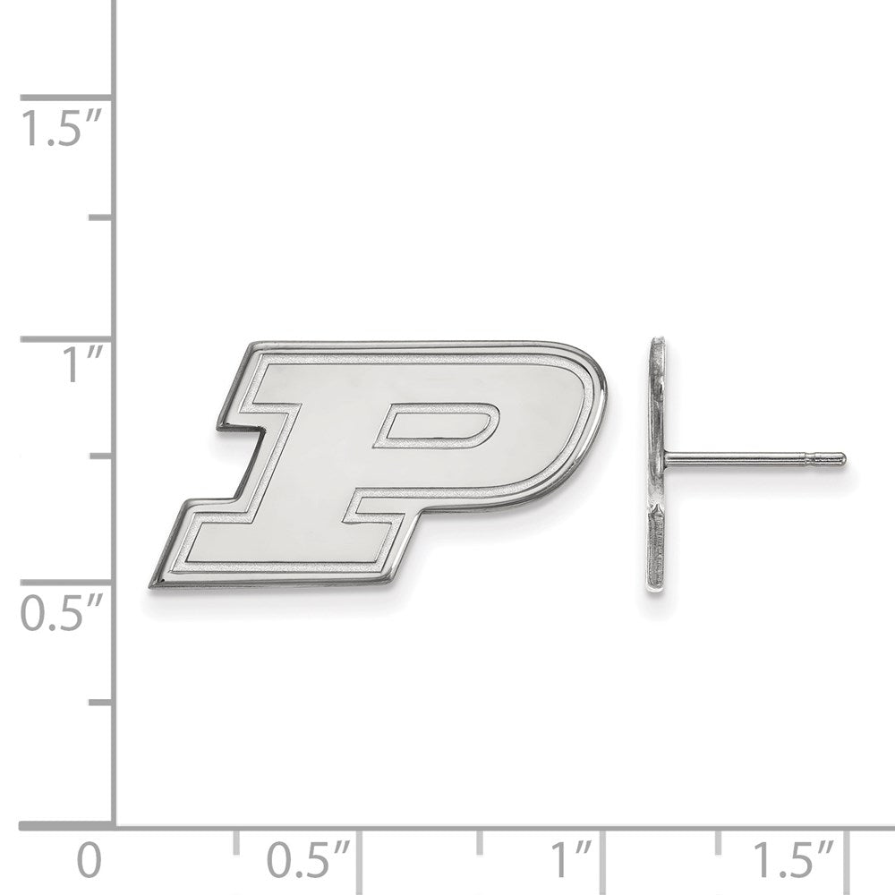 10K Weißgold Logoart Purdue University Buchstabe P Klein Ohrstecker