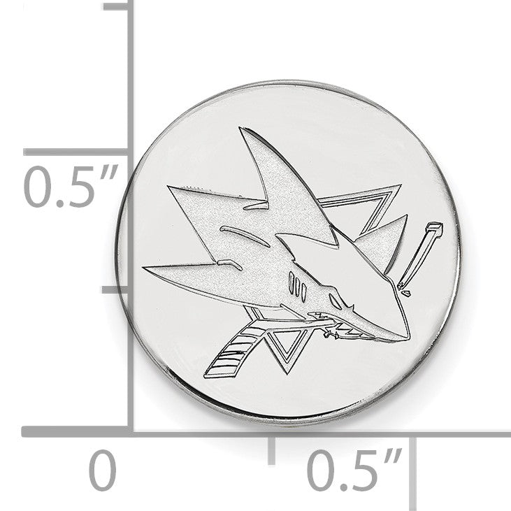 14K Weißgold Nhl Logoart San Jose Sharks Anstecknadel