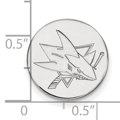 14K Weißgold Nhl Logoart San Jose Sharks Anstecknadel