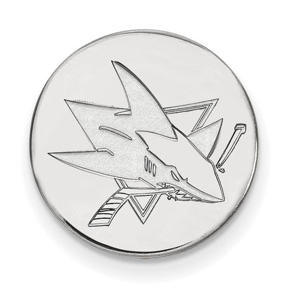 14K Weißgold Nhl Logoart San Jose Sharks Anstecknadel