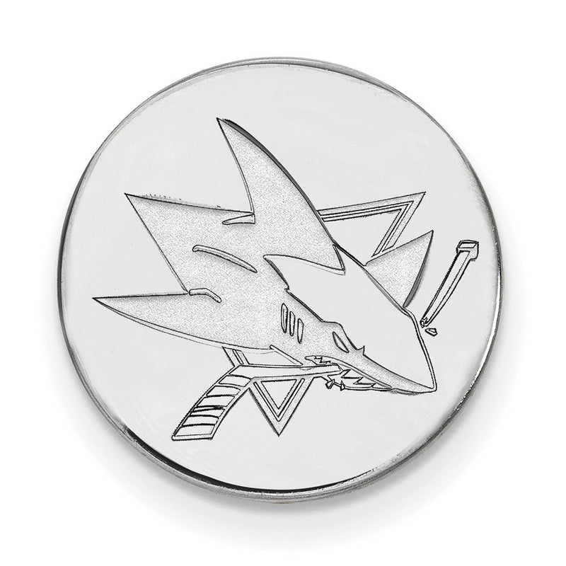 14K Weißgold Nhl Logoart San Jose Sharks Anstecknadel