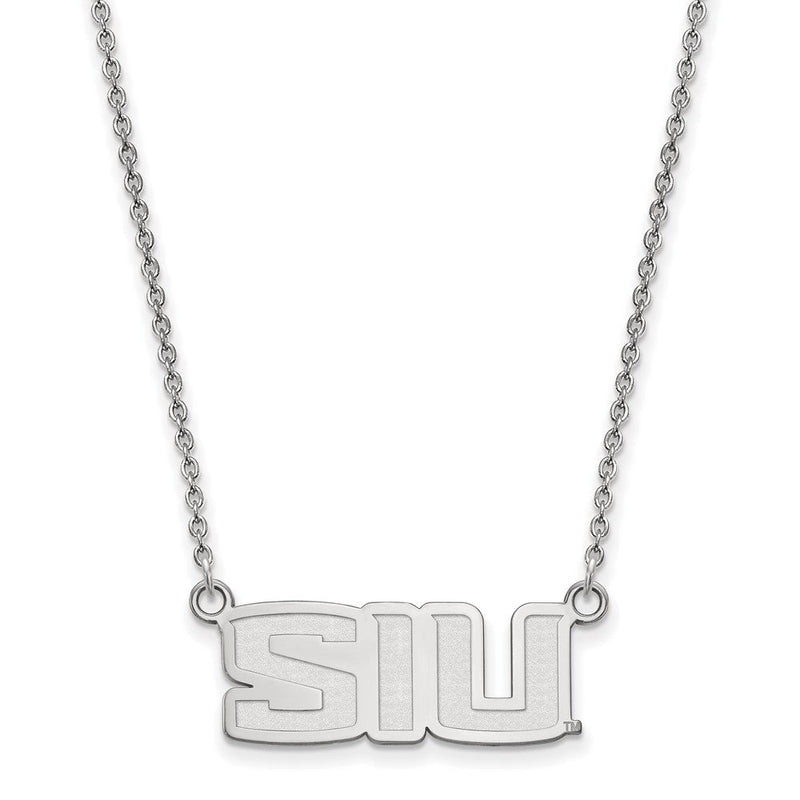 Sterlingsilber Rhodiniert Logoart Southern Illinois University S I U Klein Anhänger 18 Zoll Halskette