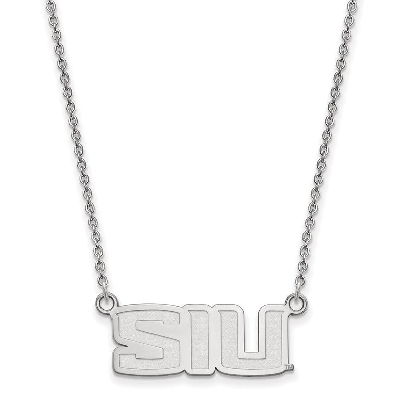 10K Weißgold Logoart Southern Illinois University S I U Klein Anhänger 18 Zoll Halskette