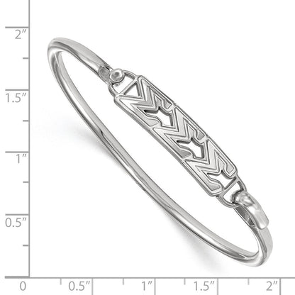 Sterlingsilber S. Rhodiniert P Logoart Sigma Klein Haken und Verschluss Armreif