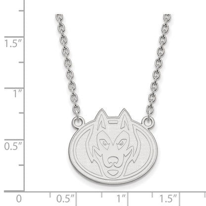 Sterlingsilber Rhodiniert Logoart St. Cloud State University Husky Groß Anhänger 18 Zoll Halskette