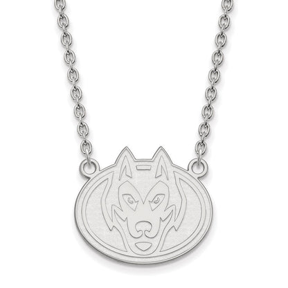 Sterlingsilber Rhodiniert Logoart St. Cloud State University Husky Groß Anhänger 18 Zoll Halskette