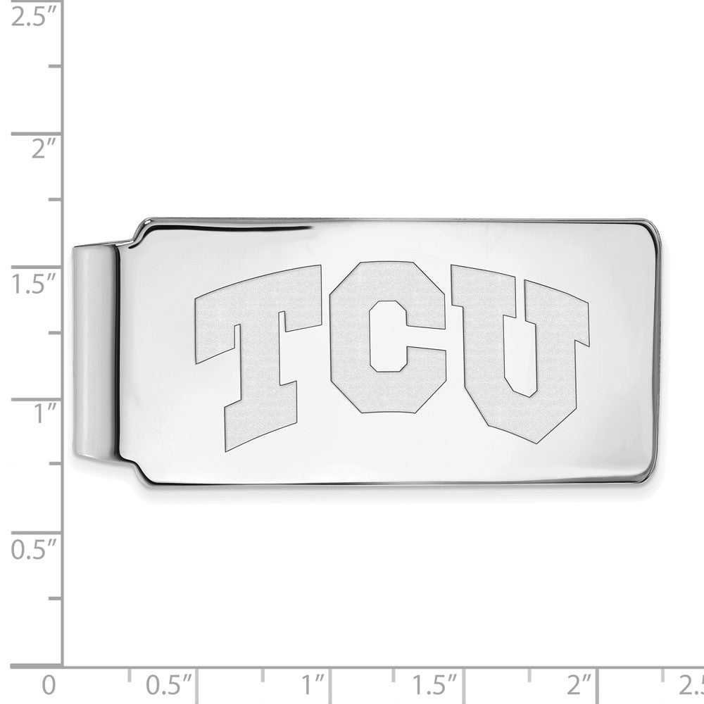 Sterlingsilber Rhodiniert Logoart Texas Christlich University Geldklammer