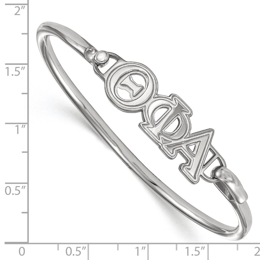 Sterlingsilber S. Rhodiniert Logoart Theta Phi Alpha Klein Haken und Verschluss Armreif Armband