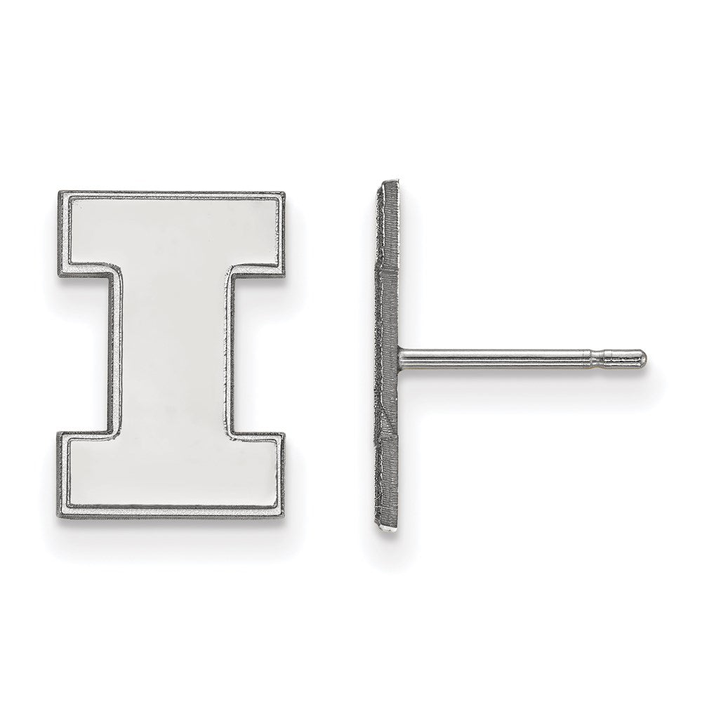 Sterlingsilber Rhodiniert Logoart University Of Illinois Buchstabe I Klein Ohrstecker