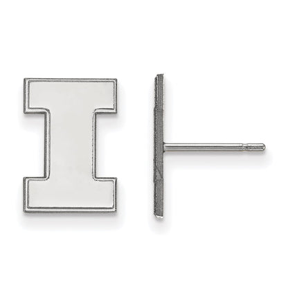 Sterlingsilber Rhodiniert Logoart University Of Illinois Buchstabe I Klein Ohrstecker