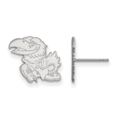 Sterlingsilber Rhodiniert Logoart University Of Kansas Jayhawk Klein Ohrstecker