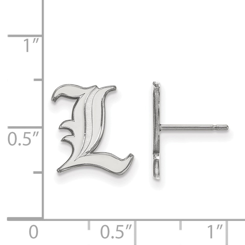 14K Weißgold Logoart University Of Louisville Buchstabe L Klein Ohrstecker