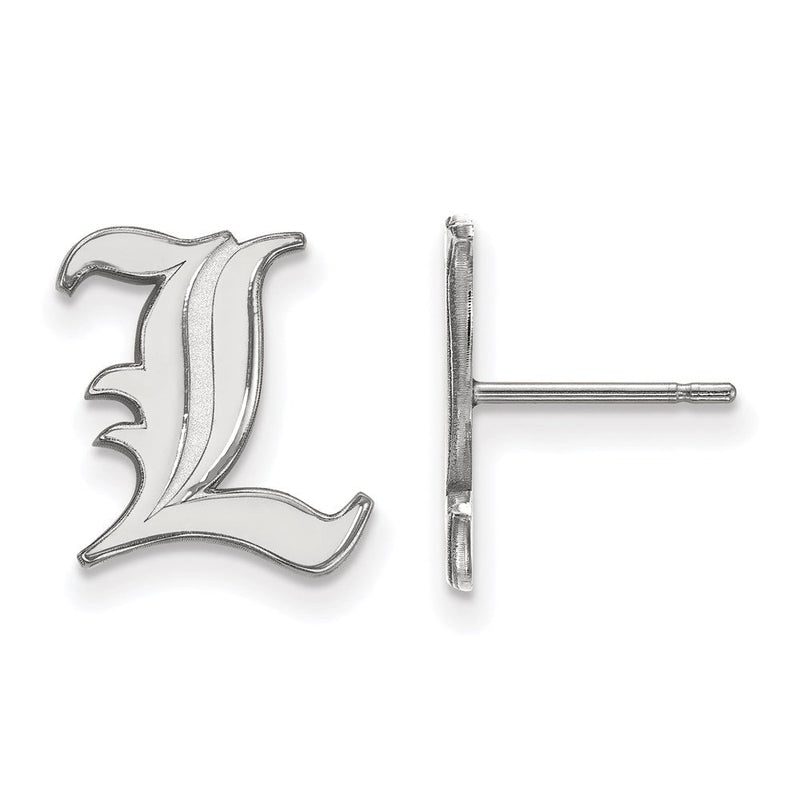 14K Weißgold Logoart University Of Louisville Buchstabe L Klein Ohrstecker