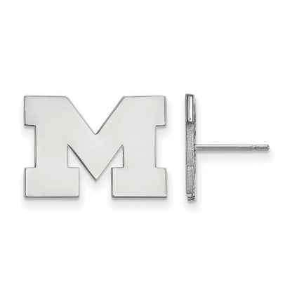 Sterlingsilber Rhodiniert Logoart University Of Michigan Buchstabe M Klein Ohrstecker
