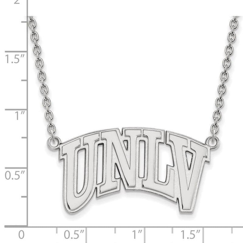 Sterlingsilber Rhodiniert Logoart University Of Nevada Las Vegas U N L V Groß Anhänger 18 Zoll Halskette
