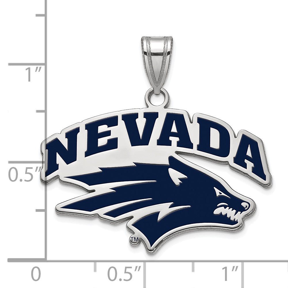 Sterlingsilber Rhodiniert Logoart University Of Nevada Reno Groß Emailliert Anhänger
