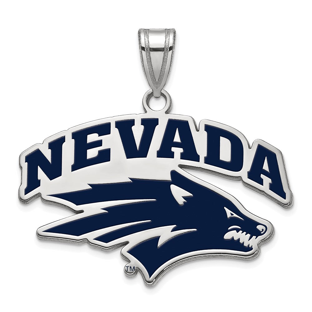 Sterlingsilber Rhodiniert Logoart University Of Nevada Reno Groß Emailliert Anhänger