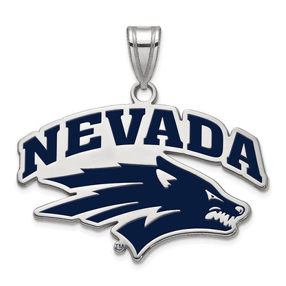 Sterlingsilber Rhodiniert Logoart University Of Nevada Reno Groß Emailliert Anhänger