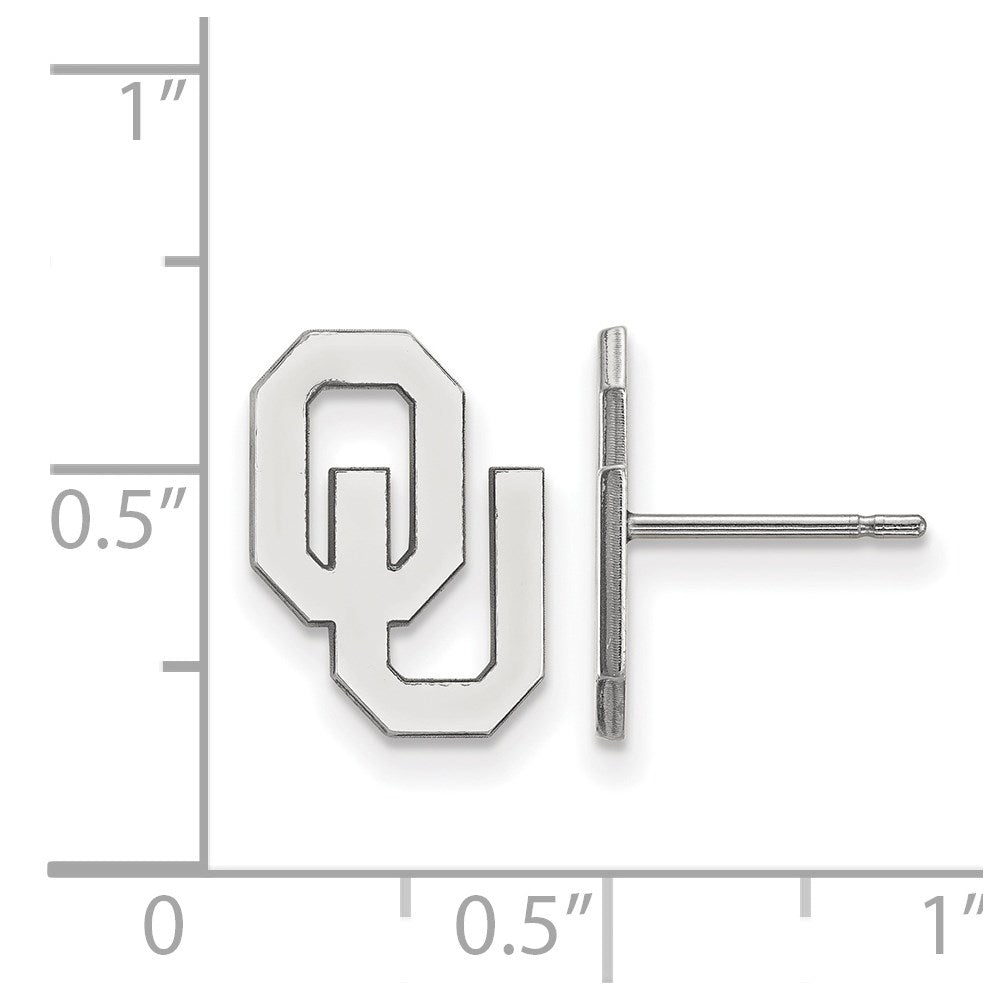 Sterlingsilber Rhodiniert Logoart University Of Oklahoma O U Klein Ohrstecker