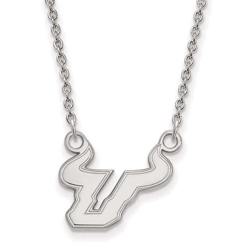 10K Weißgold Logoart University Of South Florida Bull Klein Anhänger 18 Zoll Halskette