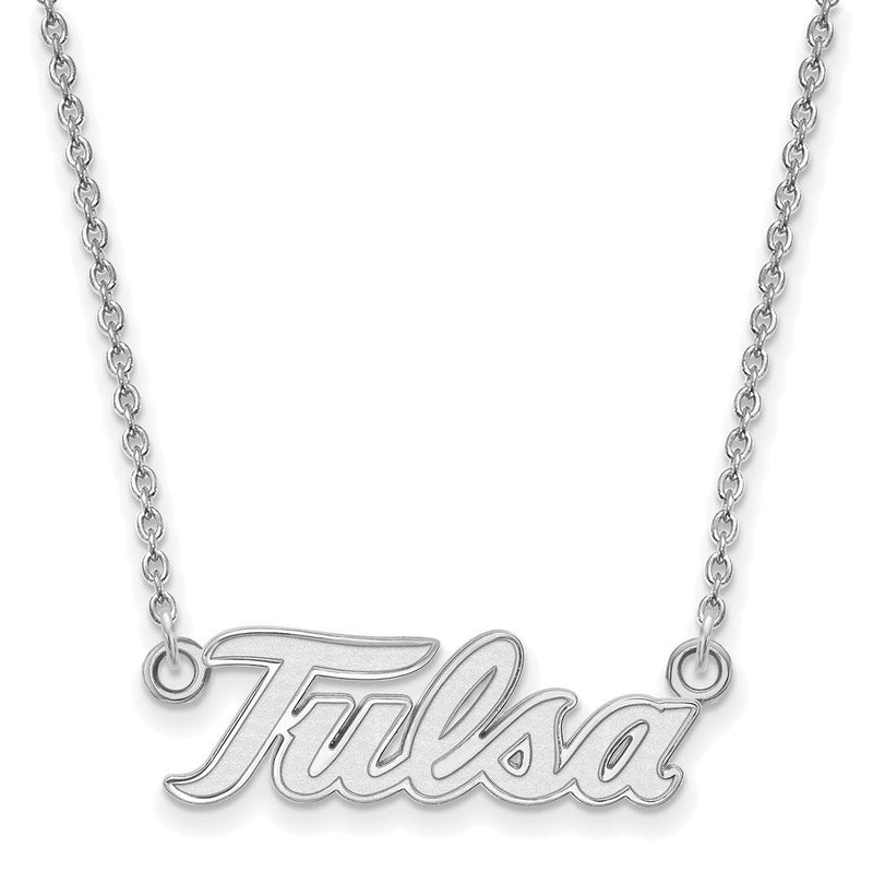 Sterlingsilber Rhodiniert Logoart University Of Tulsa T U Groß Anhänger 18 Zoll Halskette
