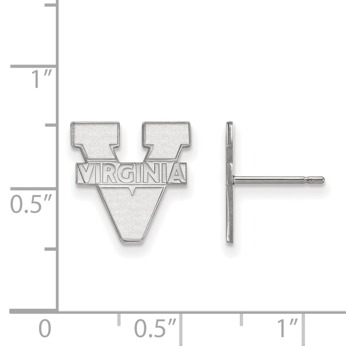 10K Weißgold Logoart University Of Virginia Klein Ohrstecker
