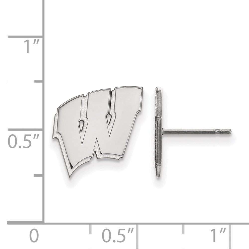 Sterlingsilber Rhodiniert Logoart University Of Wisconsin Buchstabe W Klein Ohrstecker