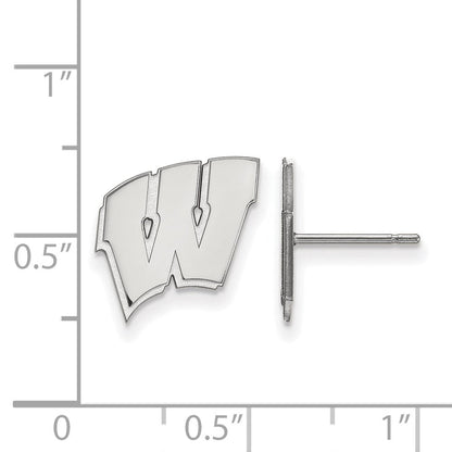 Sterlingsilber Rhodiniert Logoart University Of Wisconsin Buchstabe W Klein Ohrstecker