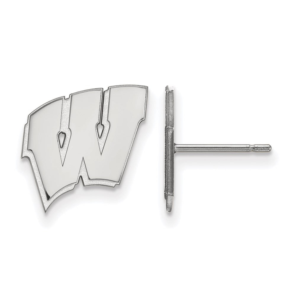 Sterlingsilber Rhodiniert Logoart University Of Wisconsin Buchstabe W Klein Ohrstecker