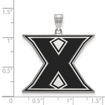 Sterlingsilber Rhodiniert Logoart Xavier University Buchstabe X Extra Groß Emailliert Anhänger