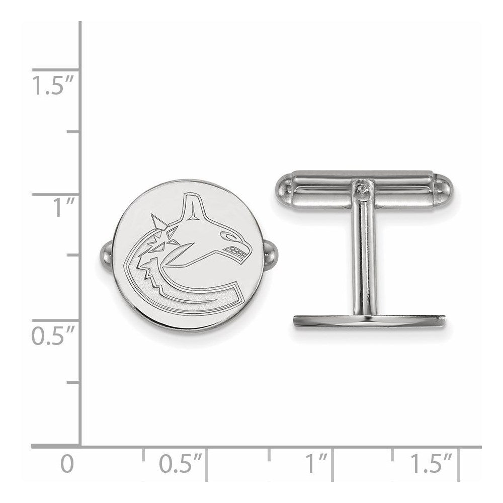 Sterlingsilber Rhodiniert Nhl Logoart Vancouver Canucks Manschette Knöpfe