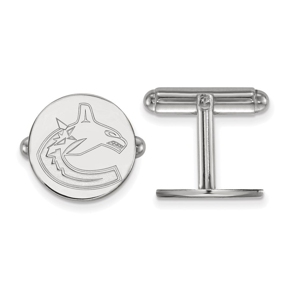Sterlingsilber Rhodiniert Nhl Logoart Vancouver Canucks Manschette Knöpfe