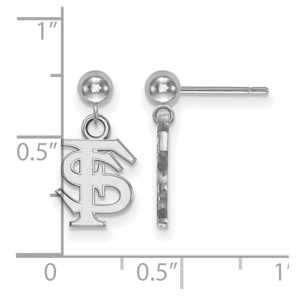 Sterlingsilber Rhodiniert Logoart Florida State University F S Hängend Kugel Ohrstecker