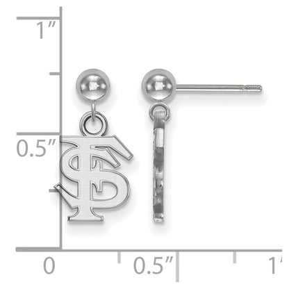 Sterlingsilber Rhodiniert Logoart Florida State University F S Hängend Kugel Ohrstecker